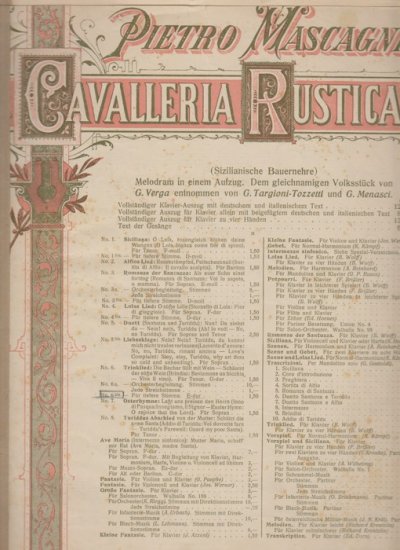 Cavalleria Rusticana (Für tiefere Stimme) - Kliknutím na obrázek zavřete