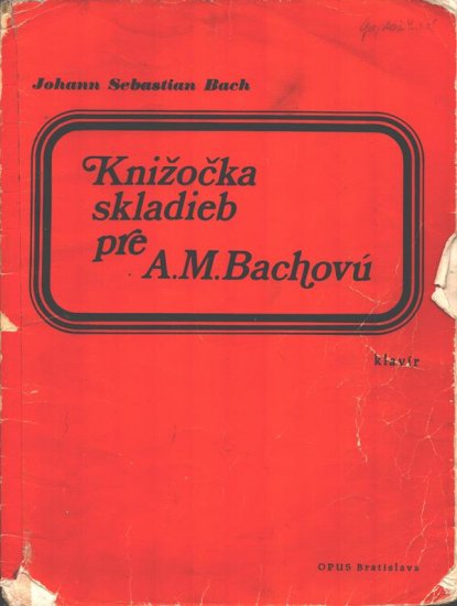 Knižočka skladieb pre A. M. Bachovú - Kliknutím na obrázek zavřete